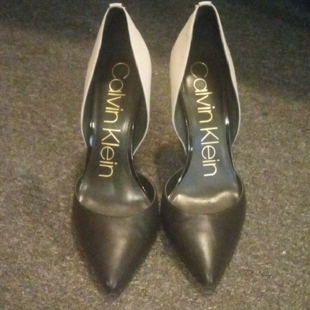 Calvin Klein Black and White Heels